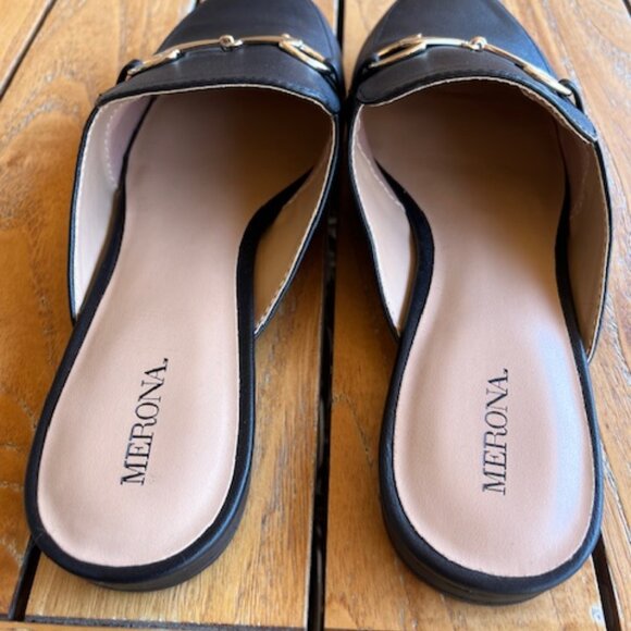 EUC Merona Women’s Black Mules Size 10 - Picture 5 of 16